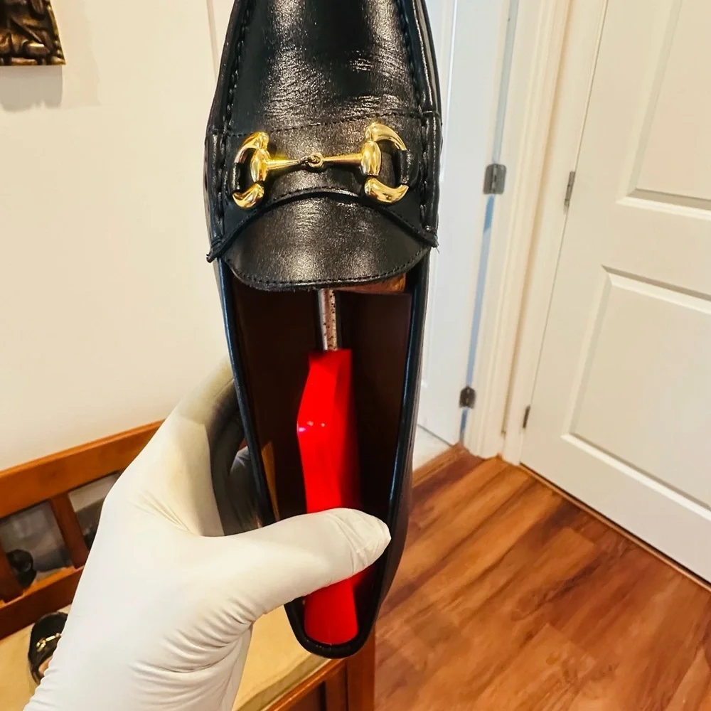 Jay Butler’s Horse Bit Black Leather Loafers with Gold Buckle. - Picture 8 of 13